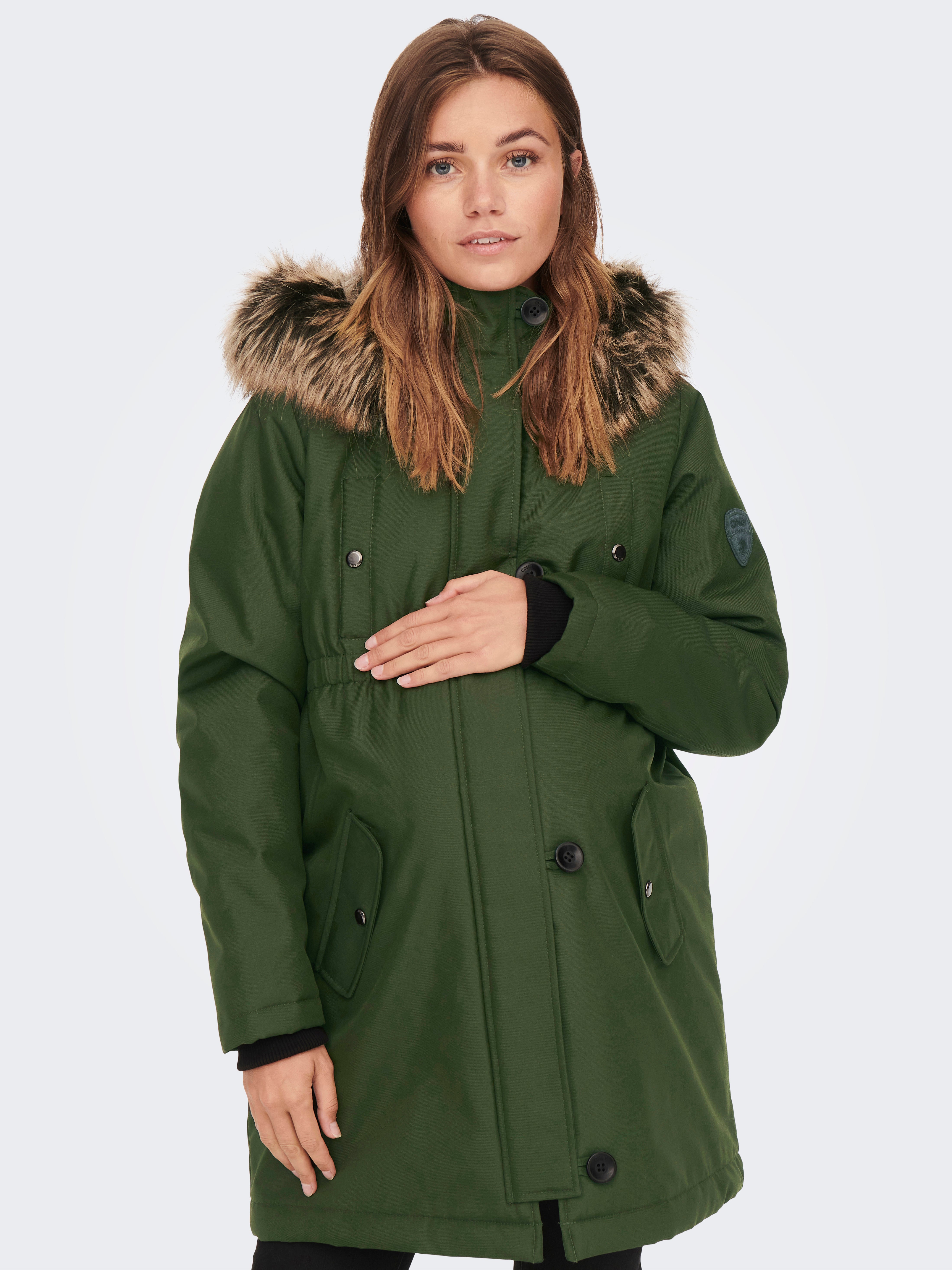 OLMIRIS Langer Parka | Dunkelgrün | ONLY® 