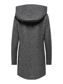 ONLY Hood Coat -Dark Grey Melange - 15245753