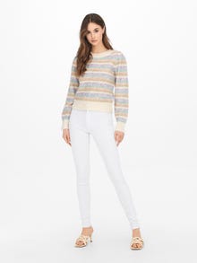 ONLY Puff sleeve Knitted Pullover -Ecru - 15245794
