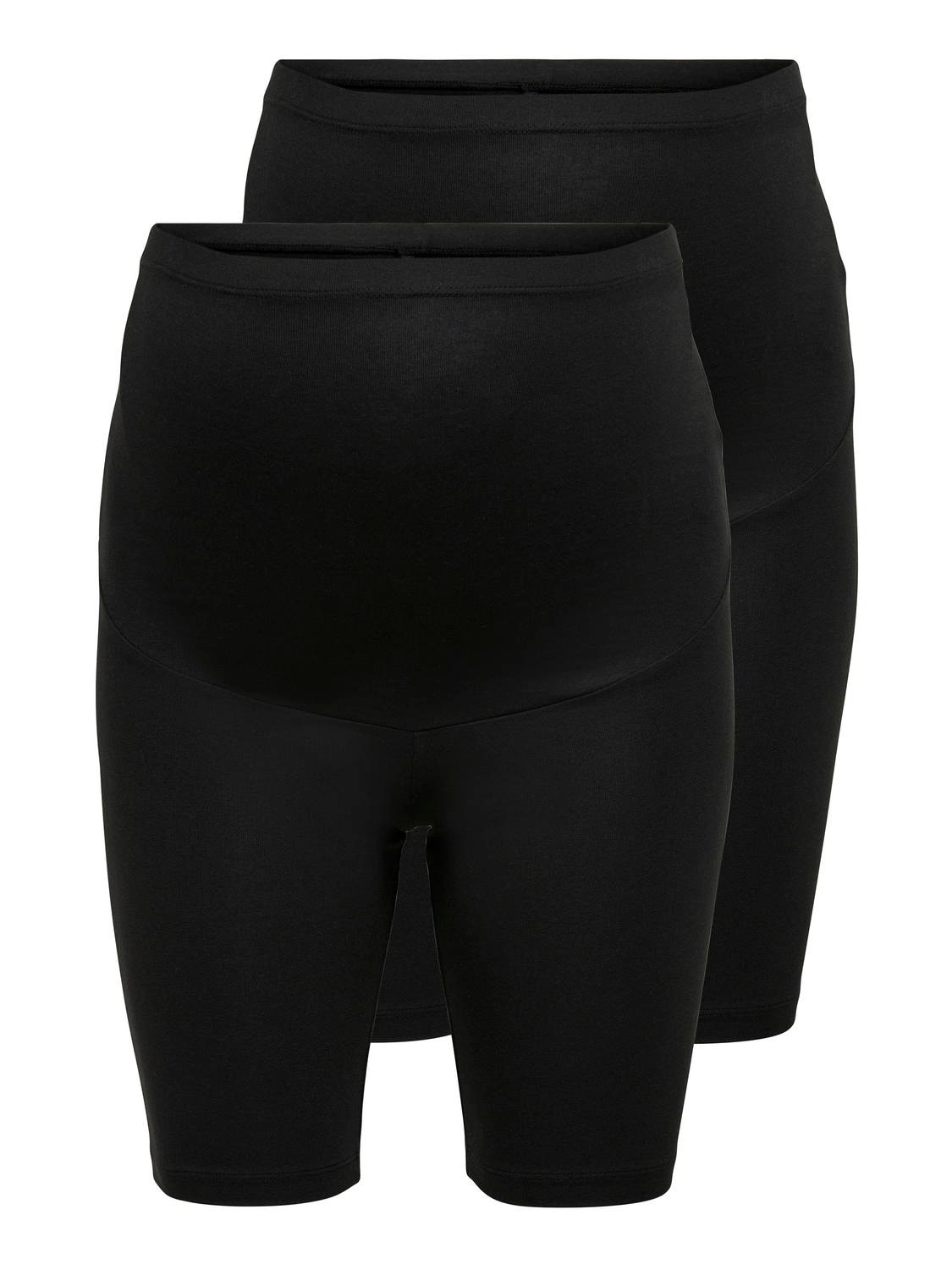 ONLY Mama bas 2-pack Cykelshorts -Black - 15245813