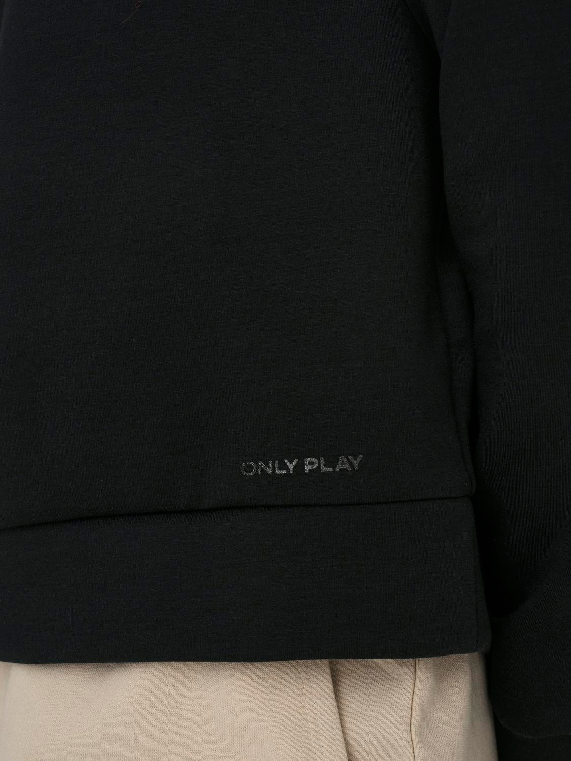 ONLY Normal geschnitten Kapuze Tief angesetzte Schulter Sweatshirt -Black - 15245850