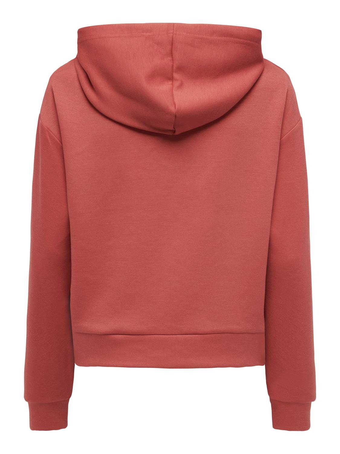 ONLY Couleur unie Sweat à capuche -Mineral Red - 15245850