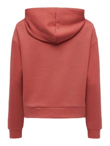ONLY Regular Fit Hoodie Dropped shoulders Sweatshirt -Mineral Red - 15245850