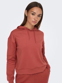 ONLY Einfarbig Hoodie -Mineral Red - 15245850