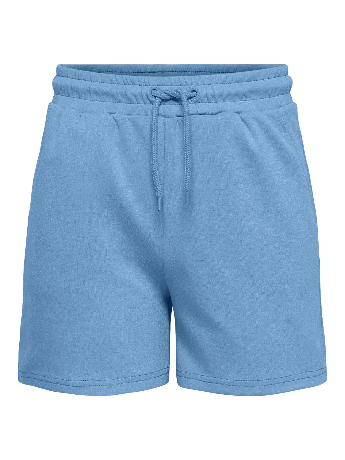ONLY Solid colored training Sweat shorts -Blissful Blue - 15245851