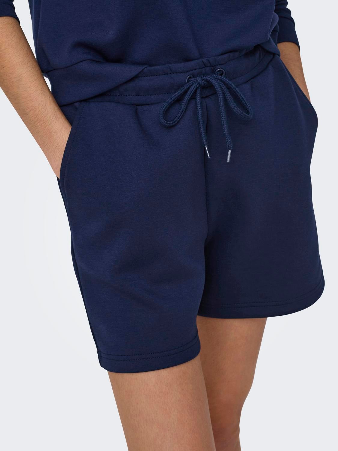 High waisted clearance shorts navy blue