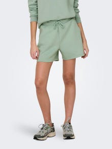 ONLY Solid colored training Sweat shorts -Frosty Green - 15245851