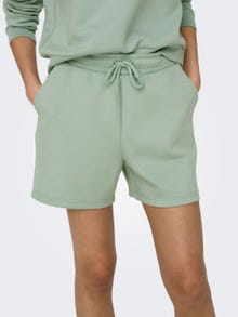 ONLY Couleur unie Shorts en molleton -Frosty Green - 15245851