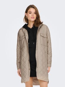 ONLY largo y acolchado Camisa tipo chaqueta -Oxford Tan - 15245897