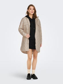 ONLY Lång quiltad Shacket -Oxford Tan - 15245897