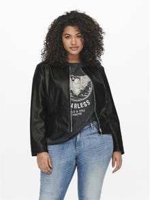 ONLY Curvy faux Leather Jacket -Black - 15245950
