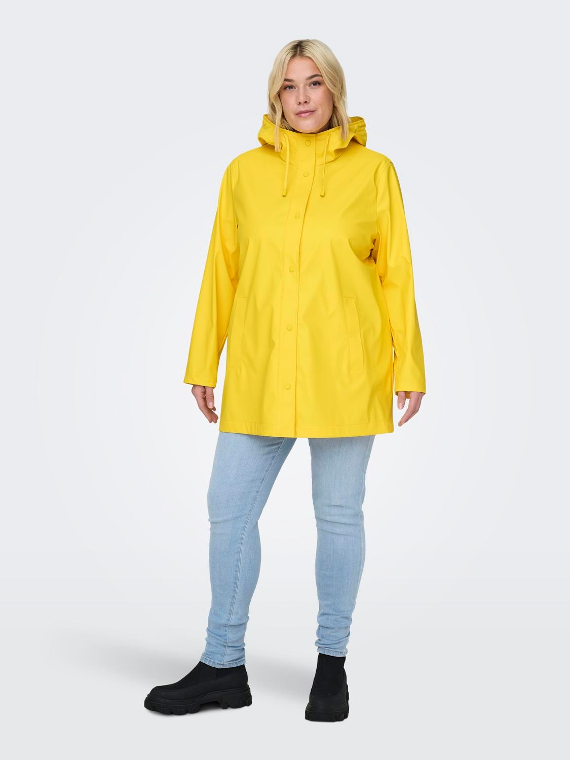ONLY Curvy solid colored Rain jacket -Dandelion - 15245956