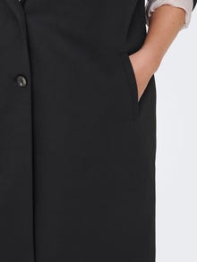 ONLY Curvy effen gekleurd Lange jas -Black - 15245964