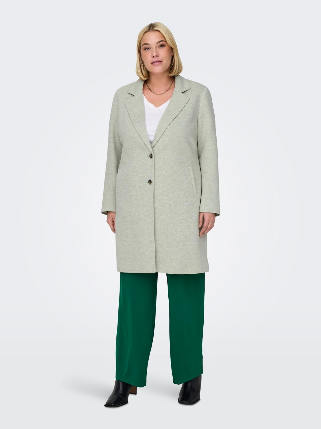 ONLY Voluptueuse unie Manteau -Frosty Green - 15245964