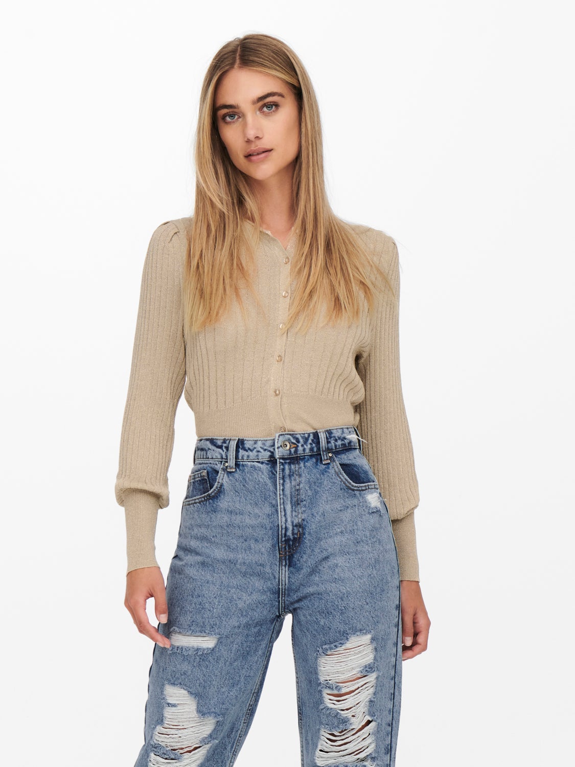 Glitter ribb Strikket cardigan med 20 
