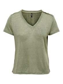 ONLY Normal geschnitten V-Ausschnitt T-Shirt -Elm - 15246107