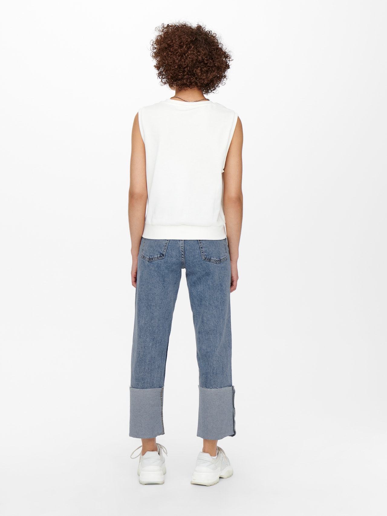 ONLY ONLMegan life highwaist fold-up Straight fit jeans -Medium Blue Denim - 15246149