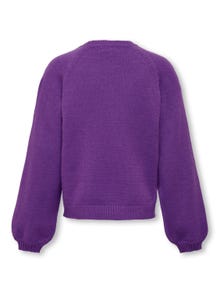 ONLY Standard fit O-hals Geribde mouwuiteinden Verlaagde schoudernaden Pullover -Amaranth Purple - 15246166