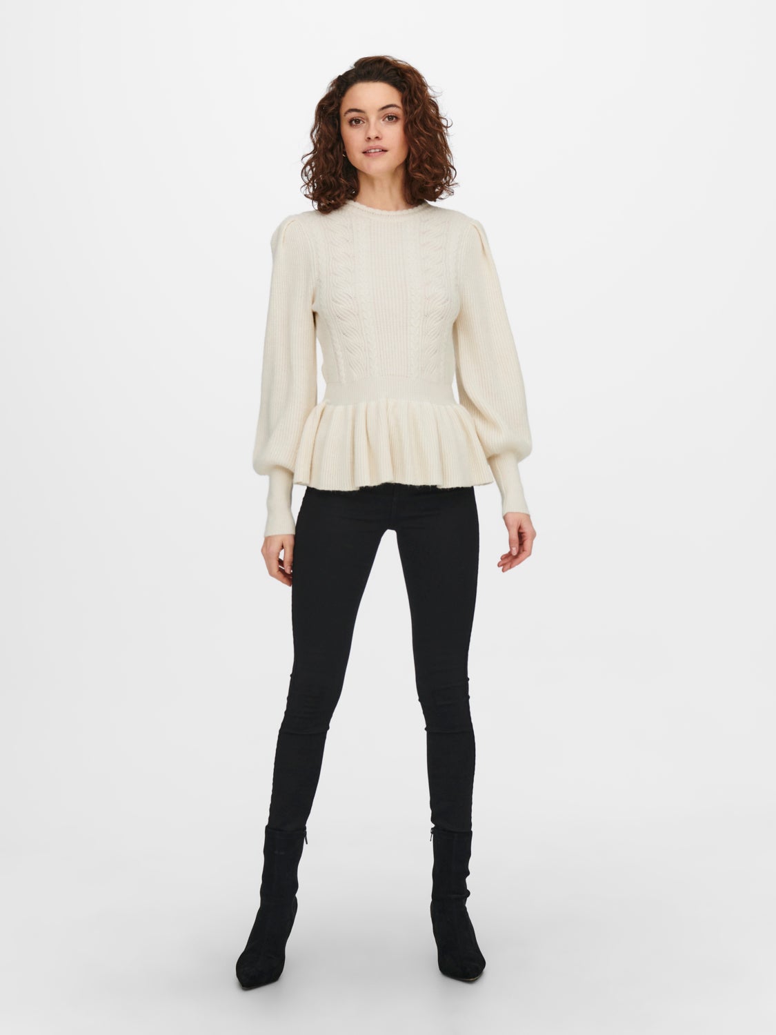 Peplum Knitted Pullover with 20 