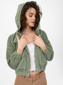 ONLY Hood with string regulation Cuffs with elastic binding Jacket -Seagrass - 15246274