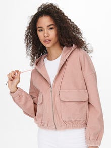 ONLY Hood with string regulation Cuffs with elastic binding Jacket -Rose Smoke - 15246274