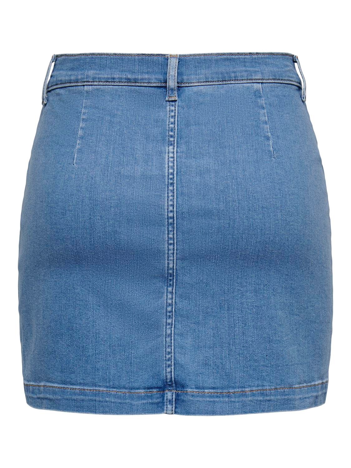 ONLY High waist Short skirt -Light Blue Denim - 15246338