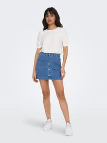 ONLY High waist Short skirt -Light Blue Denim - 15246338