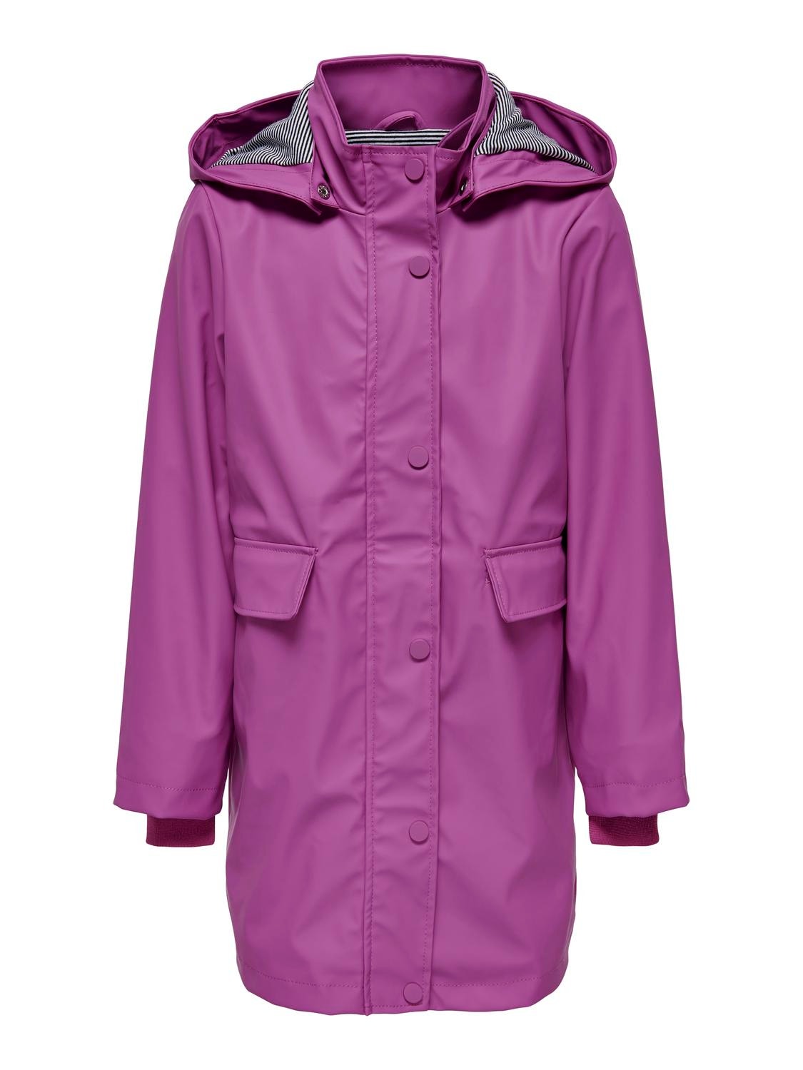 ONLY Long Solid Colored Rain jacket -Purple Wine - 15246354