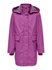 ONLY Long Solid Colored Rain jacket -Purple Wine - 15246354