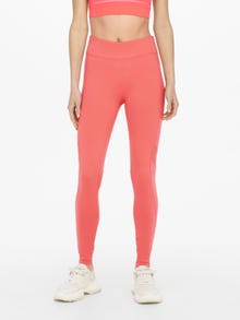 ONLY High-waist Sportlegging -Spiced Coral - 15246395