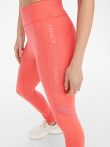 ONLY À taille haute Collants sport -Spiced Coral - 15246395