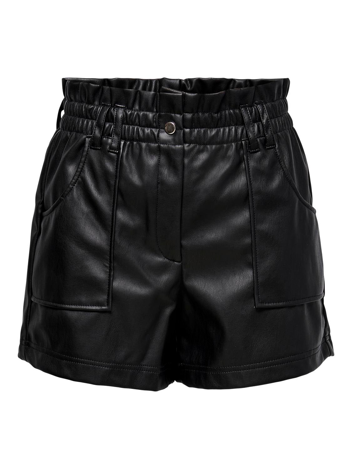 Thumbnail - Onlstephanie Normal Geschnitten Shorts In Lederoptik