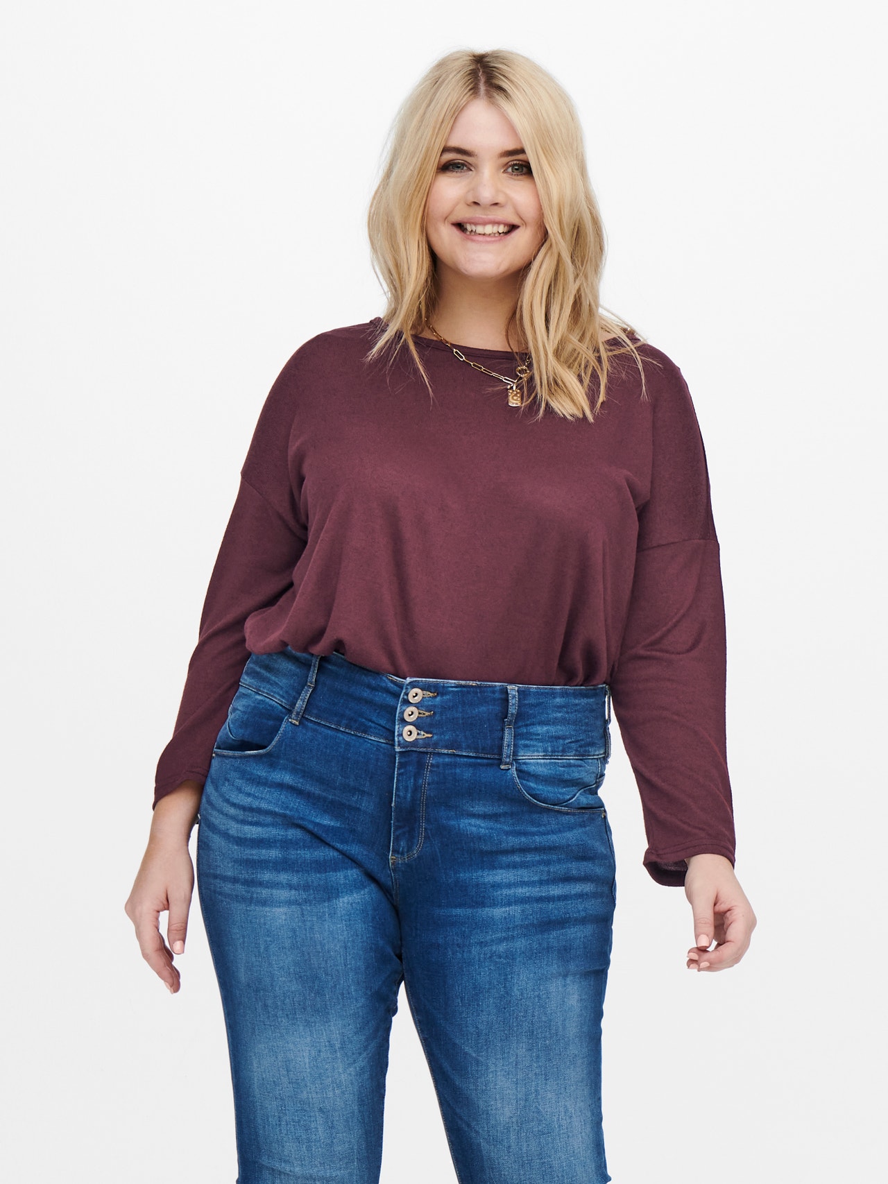 ONLY Curvy solid colored Top -Port Royale - 15246678
