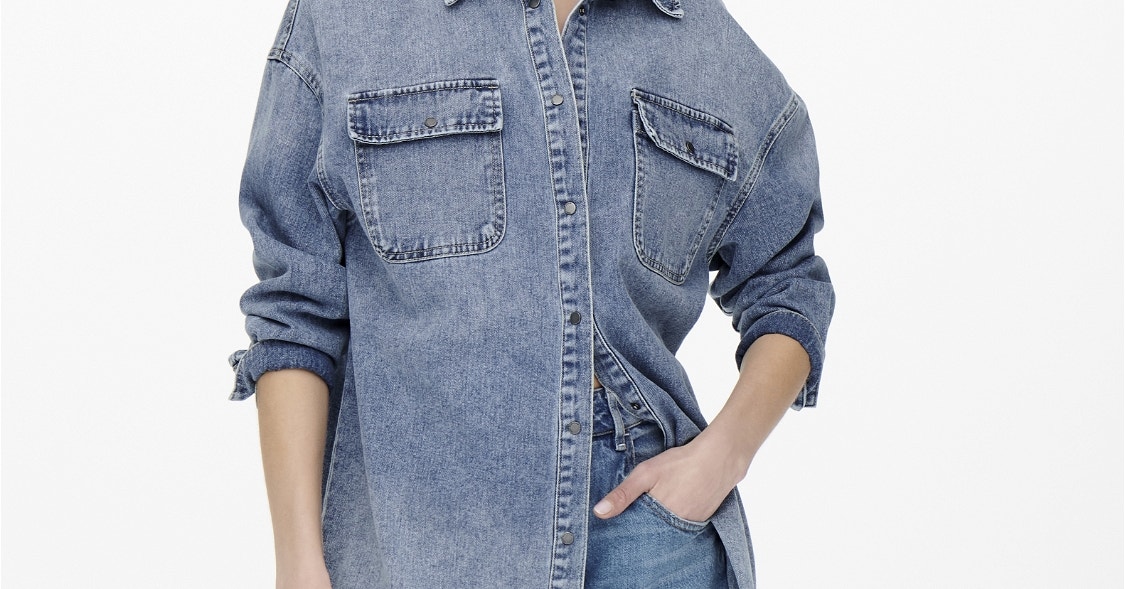 Oversized Denim shirt, Medium Blue