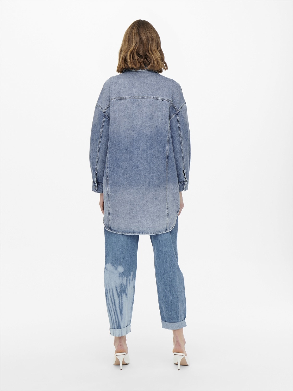 ONLY Oversized long Denim shirt -Medium Blue Denim - 15246783