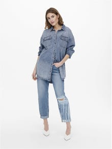 ONLY Oversized lang Denimskjorte -Medium Blue Denim - 15246783