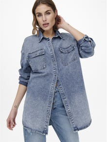 ONLY Oversize fit Jeansskjorta -Medium Blue Denim - 15246783