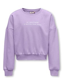 ONLY Normal geschnitten Rundhals Tief angesetzte Schulter Sweatshirt -Purple Rose - 15246790
