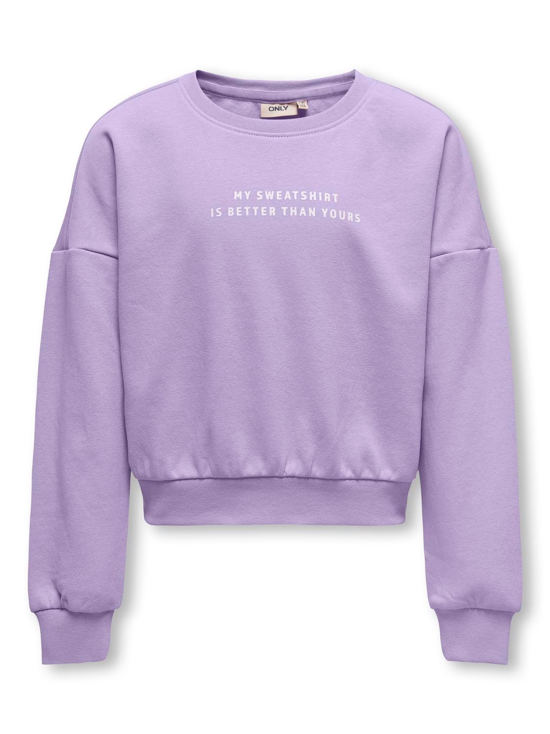 ONLY Regular Fit Round Neck Dropped shoulders Sweatshirts -Purple Rose - 15246790