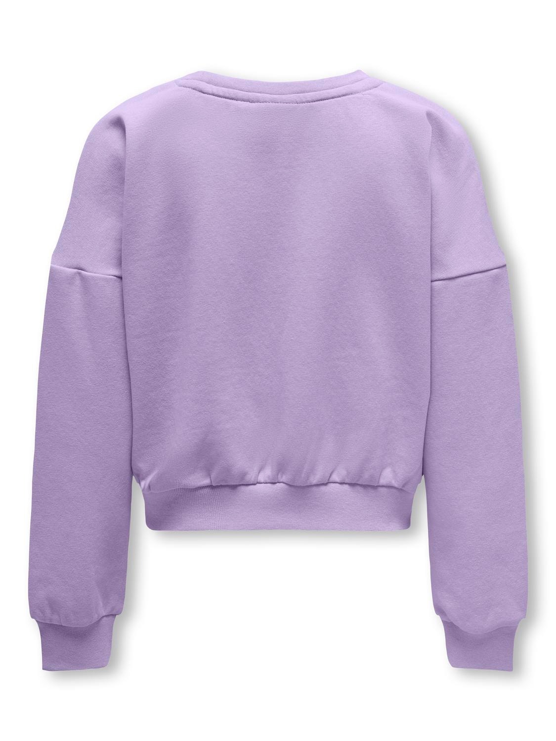 ONLY Normal geschnitten Rundhals Tief angesetzte Schulter Sweatshirt -Purple Rose - 15246790