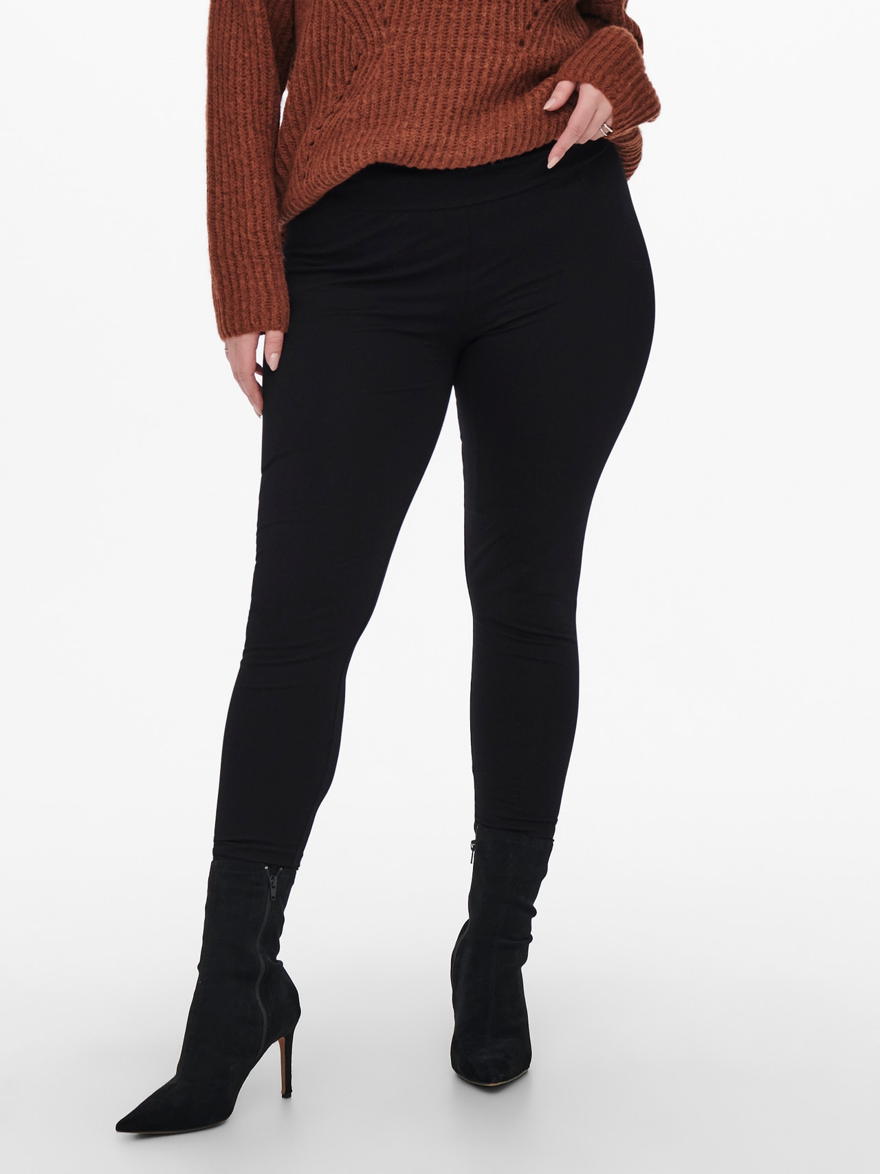 Curvy solid colored Leggings ONLY® | Black 