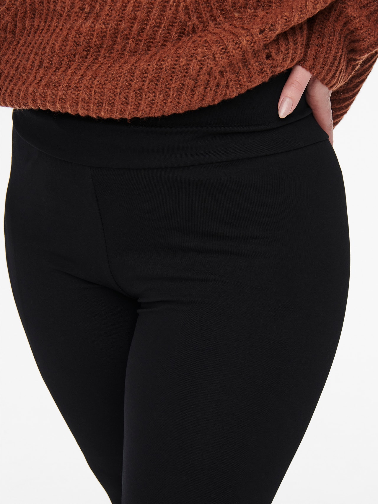 ONLY Curvy solid colored Leggings -Black - 15246800