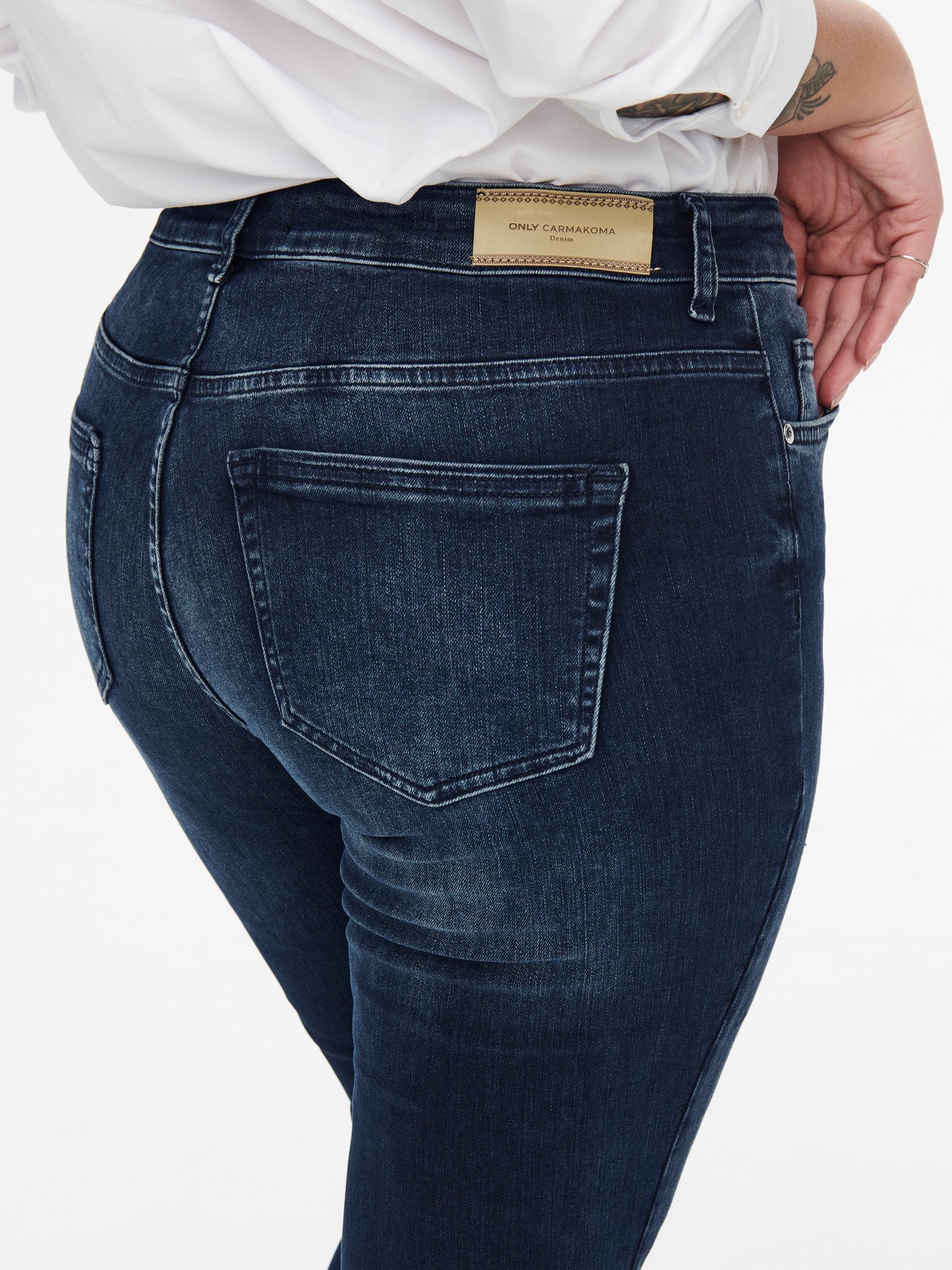 ONLY CARWilly life reg talla grande Jeans skinny fit -Blue Black Denim - 15246848