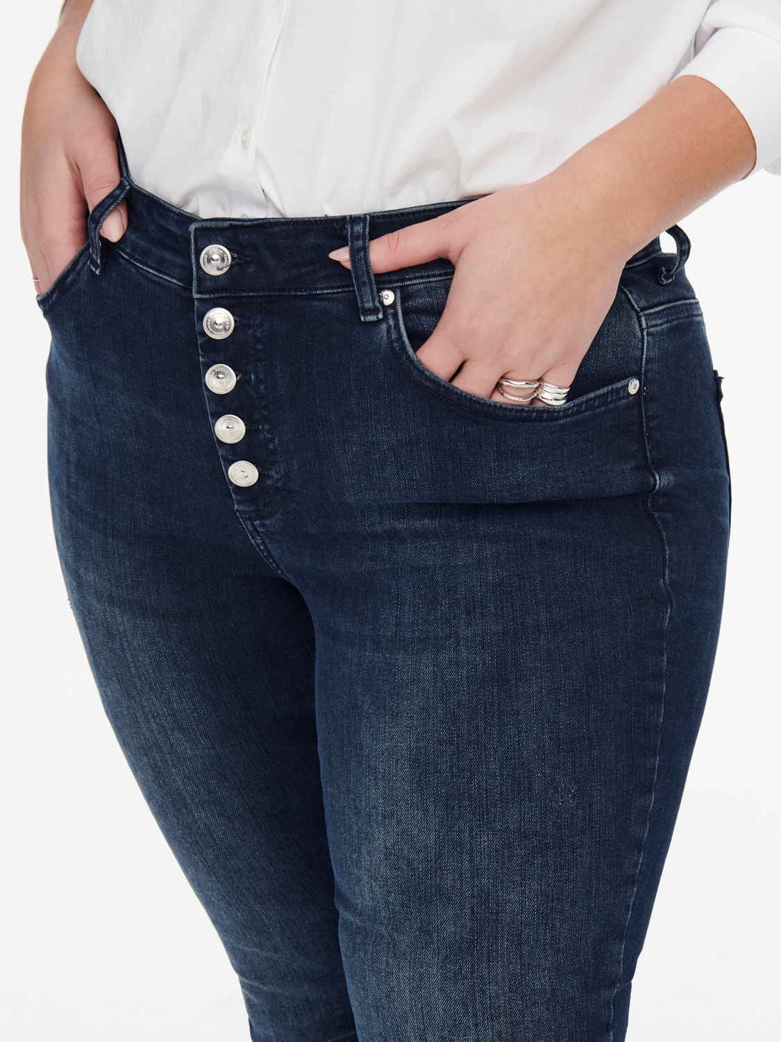 ONLY Skinny Fit Mid waist Jeans -Blue Black Denim - 15246848