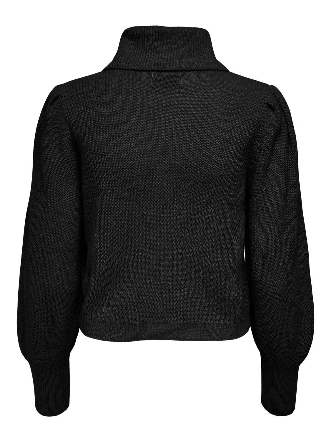 ONLY Rullkrageprydd Stickad tröja -Black - 15246867