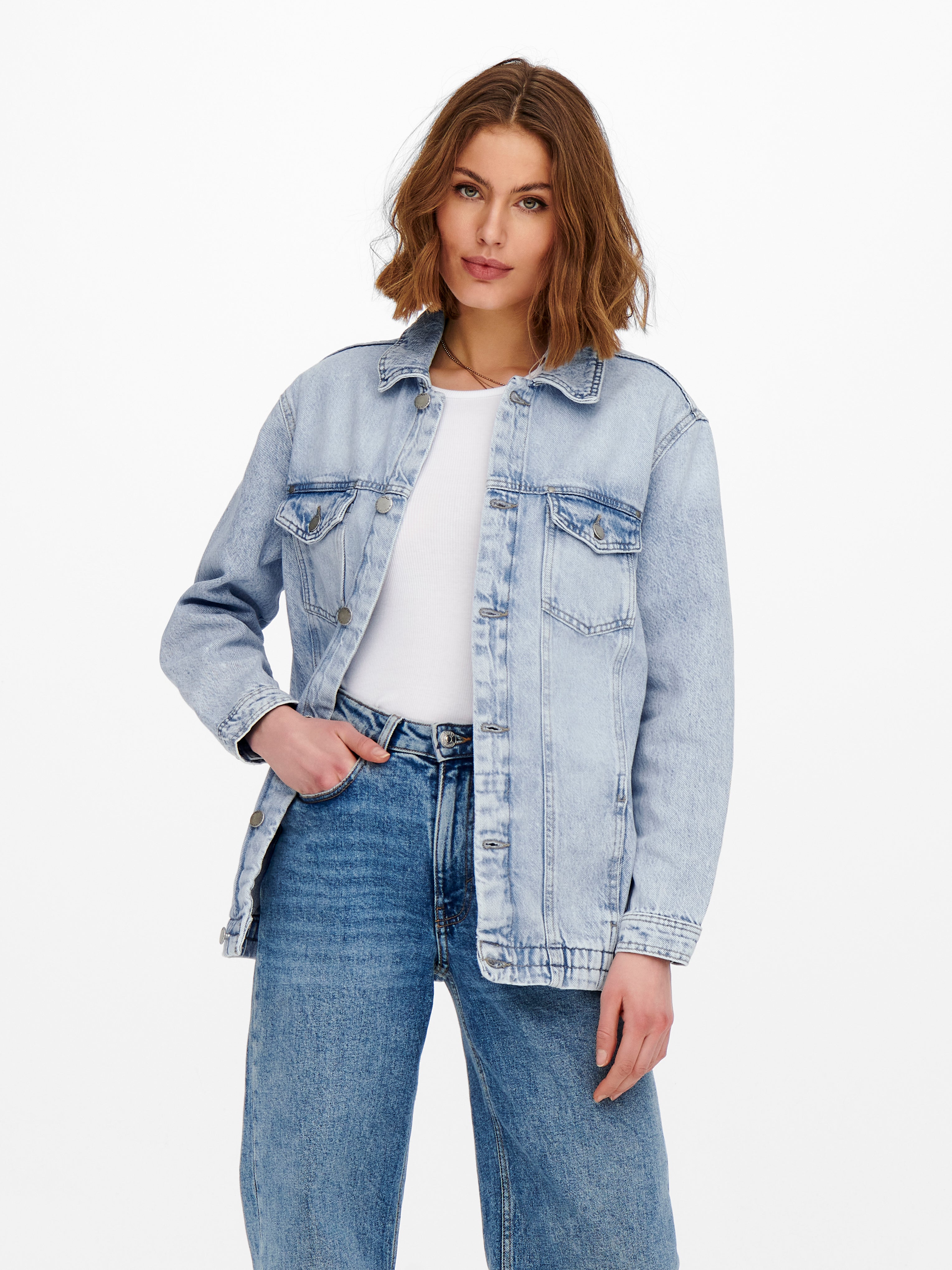 Only oversized denim jacket sale