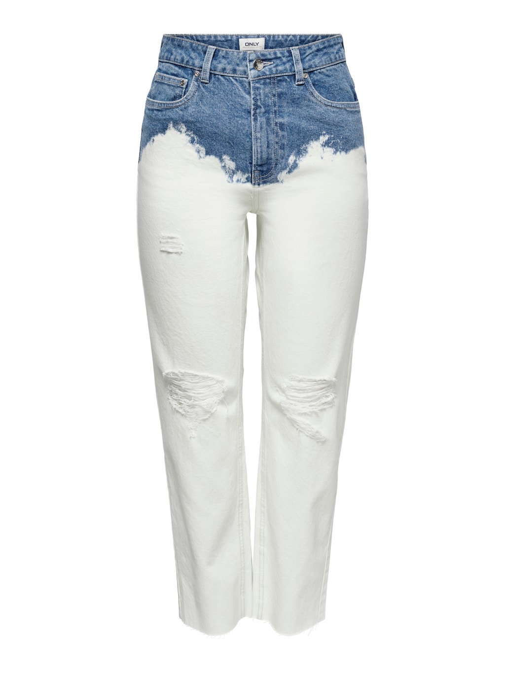 Modelo tiro alto cropped teñido Jeans straight fit | Azul claro | ONLY®