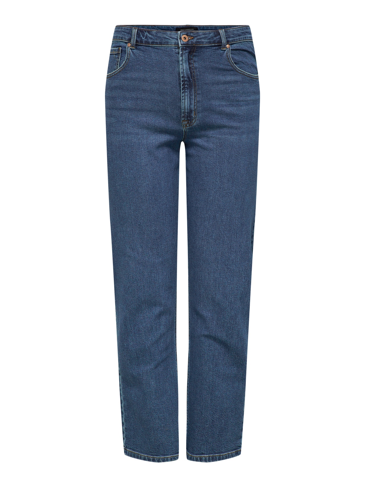 ONLY Gerade geschnitten Hohe Taille Jeans -Dark Medium Blue Denim - 15246939