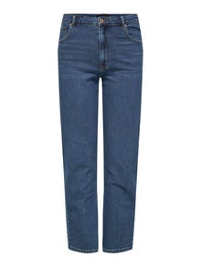 ONLY Jeans Straight Fit Taille haute -Dark Medium Blue Denim - 15246939