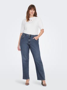 ONLY Modelo CARMegani en tallas grandes Jeans de talle alto -Dark Medium Blue Denim - 15246939